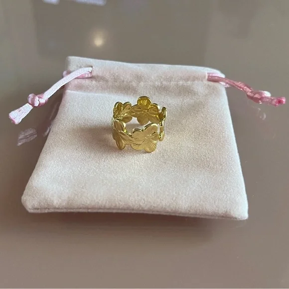🌸 NEW Flower Open Gold Ring 🌸 - Picture 12 of 14